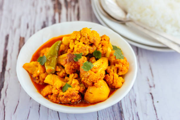 Dry curry with potatoes and cauliflower